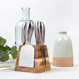 Cheese Knife Block Set - Silver