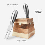Cheese Knife Block Set - Silver
