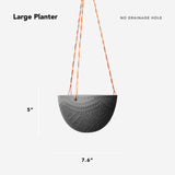 Ceramic Hanging Planters - 1pk Large Black