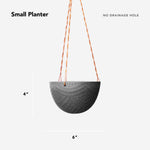 Ceramic Hanging Planters - 1pk Small Black